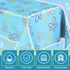 Oudain 2 Sheets Sponge Birthday Party Supplies Blue Ocean Flower Tablecloth 54 x 108 Inch Plastic Table Covers for Birthday Party Decorations