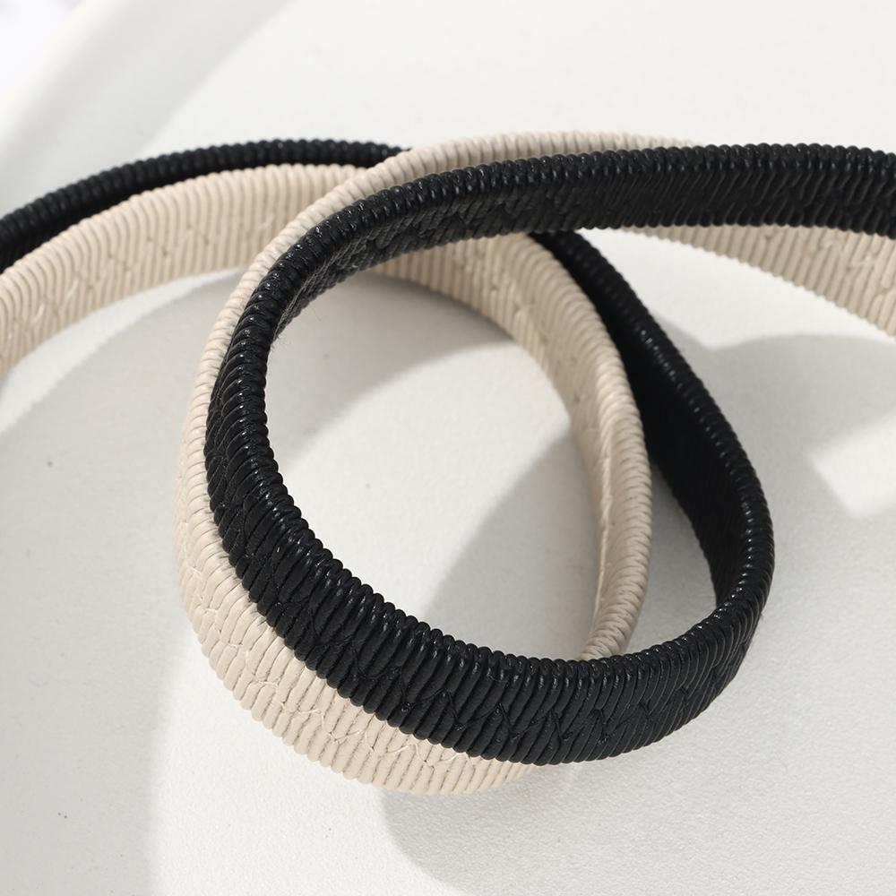 Fashion Pearl Pair Buckle Casual Elastic Belts Waist Strap Decorative Waistband Waist Belts