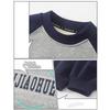 Boys' Fleece Lined Sweatshirt Winter Thick Warm Pullover Kids Contrast Color Raglan Sleeve Top