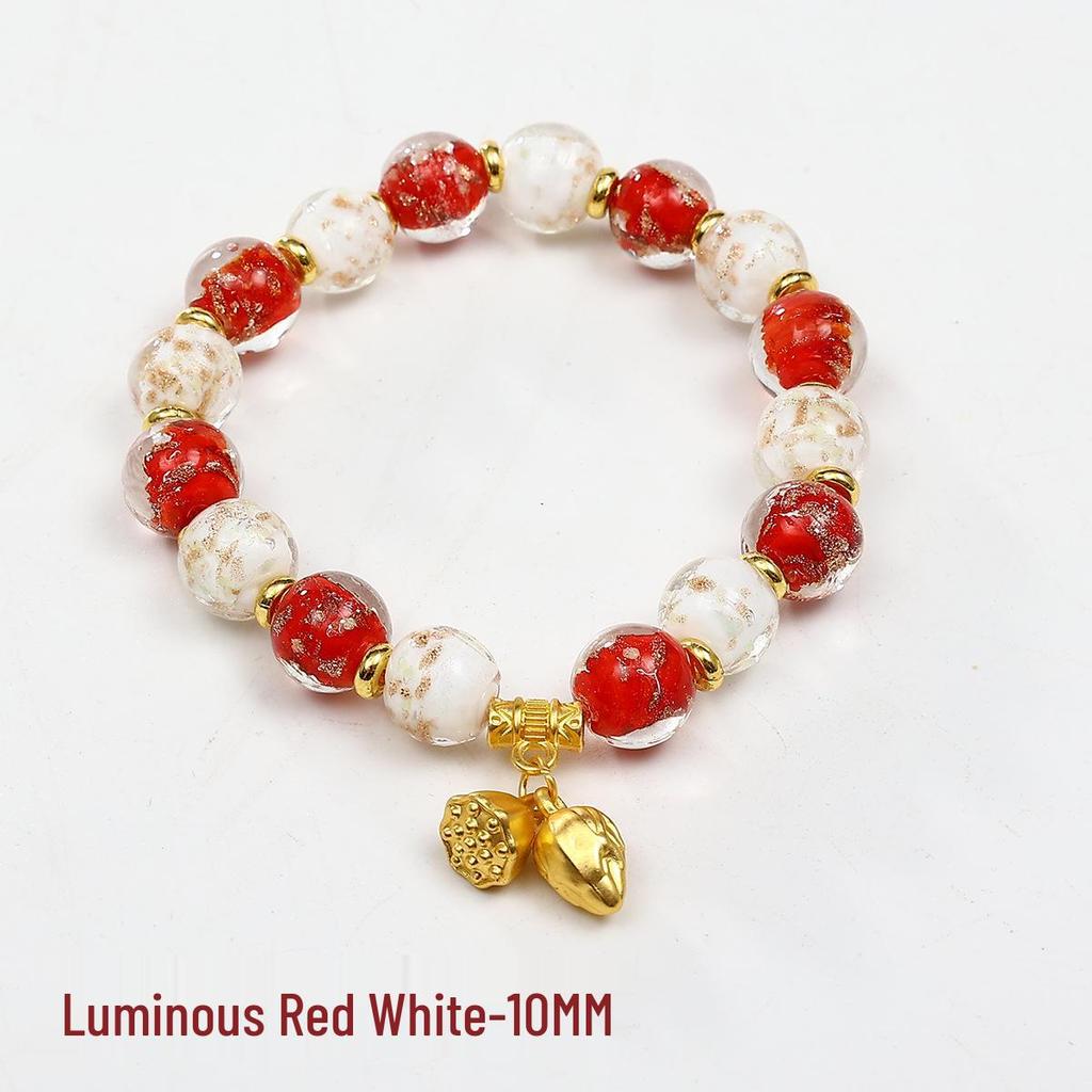 Luminous Seven-Color Glass Bead Bracelet