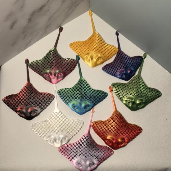 Moving Fidget Objects 3D Printed Manta Ray Toy, Flexible Articulated Sea Animal Figurine Creative Desktop Gadgets for Decoration, Stress Relief