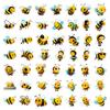 100 Stickers Little Bee Stickers Cartoon Cute Personality Children'S Room Arrangement Bedroom Diy Graffiti Stickers 4