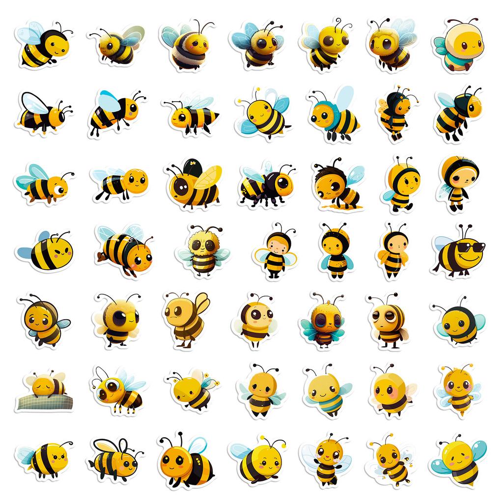 100 Stickers Little Bee Stickers Cartoon Cute Personality Children'S Room Arrangement Bedroom Diy Graffiti Stickers 4