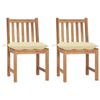 VidaXL Garden Chairs, 2 Pcs, with Cushions Solid Teak Wood.