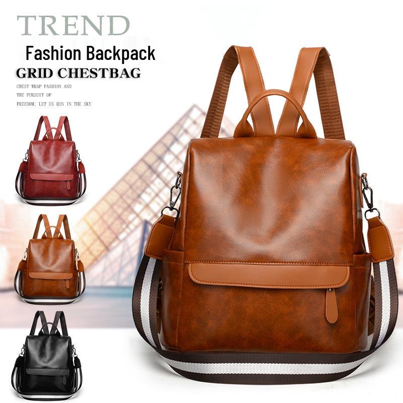 2025 Women's High-End Korean Versatile Backpack - Fashionable, Large Capacity, Retro Casual School Bag