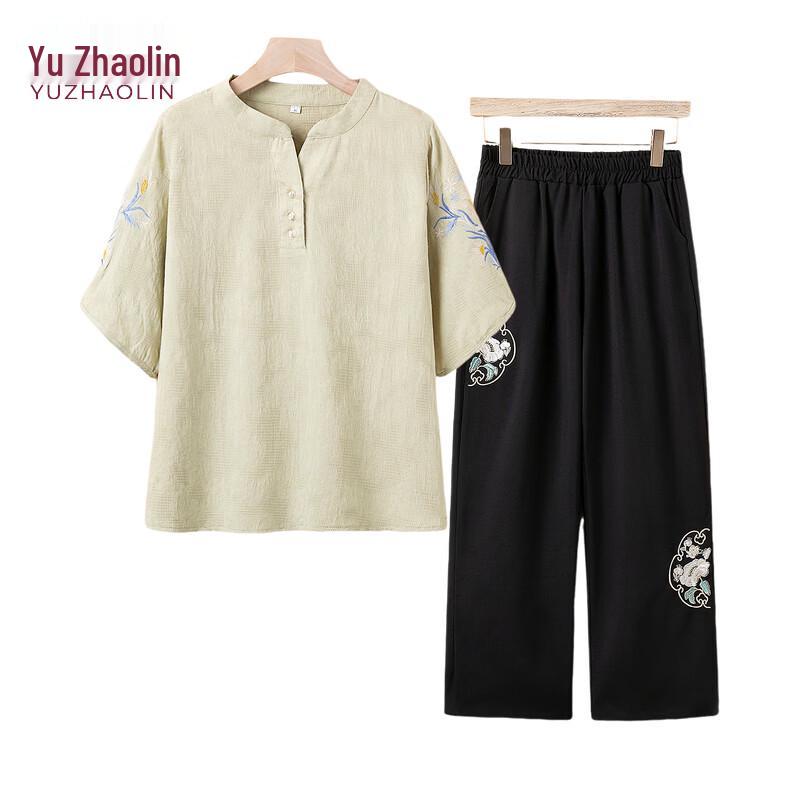YUZHAOLIN Women's Embroidered Summer Two-Piece Set