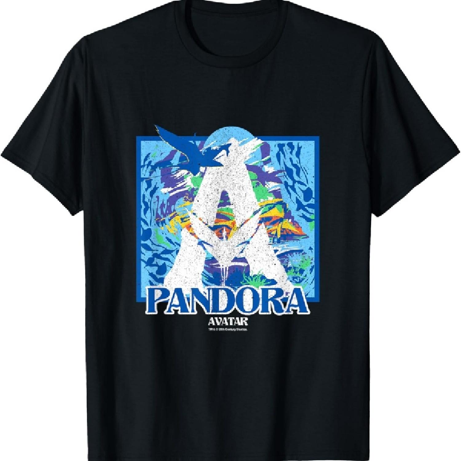 

Футболка с логотипом пейзажа Пандоры из фильма «Аватар: Путь воды» XXXXXL чёрный