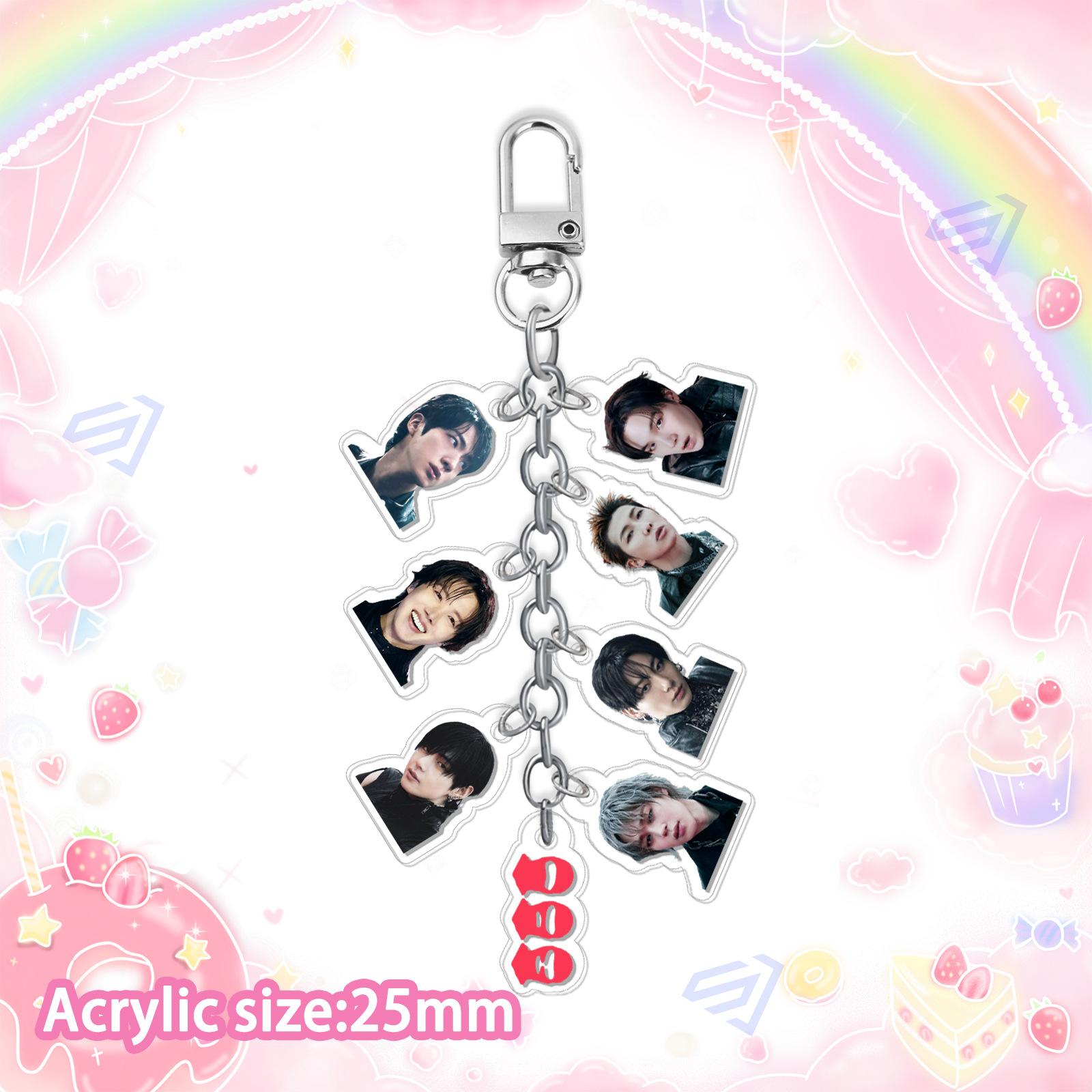 

BTS Arirang Tour Photo Chain Keychain, Acrylic Mini Member Portrait Charm with Logo Tag, Kpop ARMY Fans Collectible Bag Pendant BTS-5