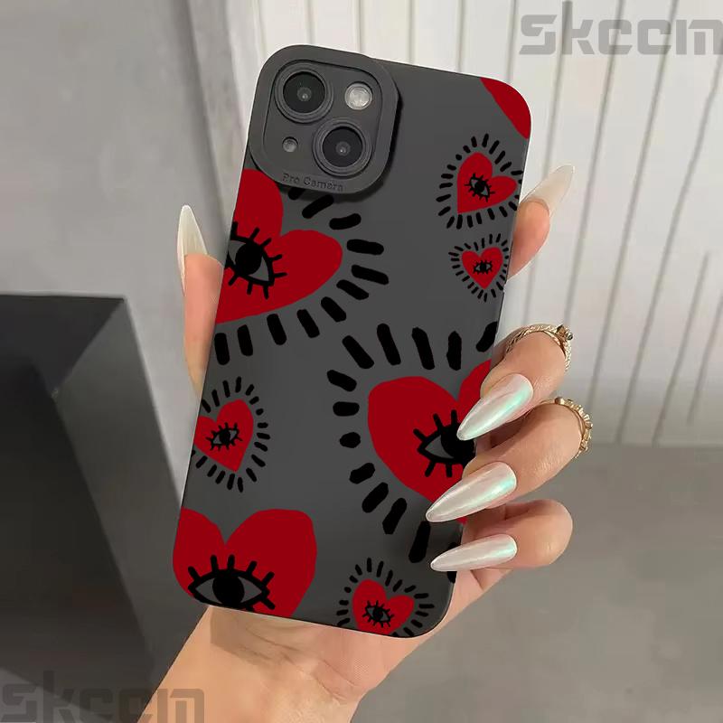 Creative Evil Eye Pattern Silicone Phone Case For iPhone 16 Pro Max 14 15 Plus 11 12 13 Mini X XS XR 7 8 16E Shockproof Cover