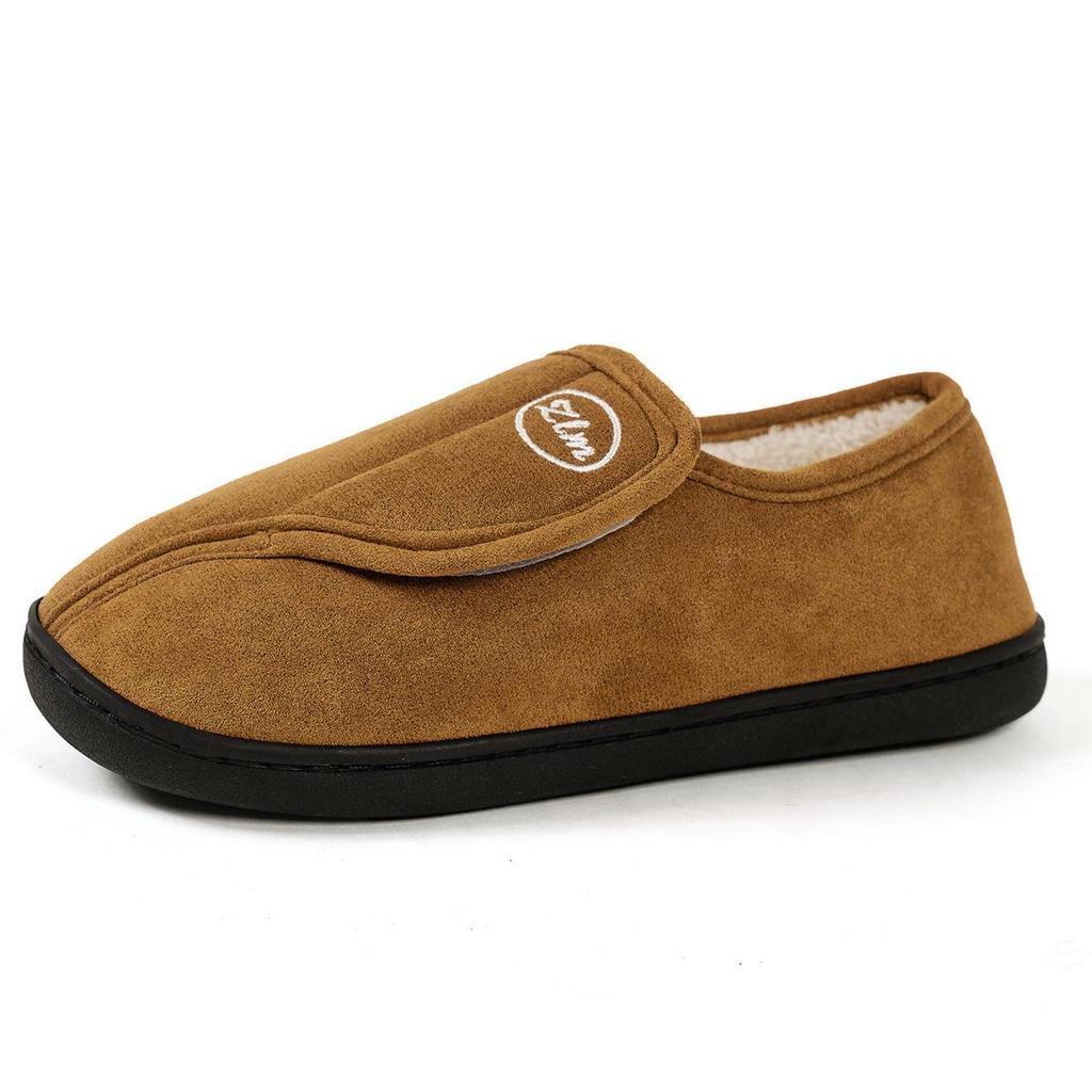 Unisex Winter Indoor Fluffy Non-slip Velcro Slippers with Plush Lining