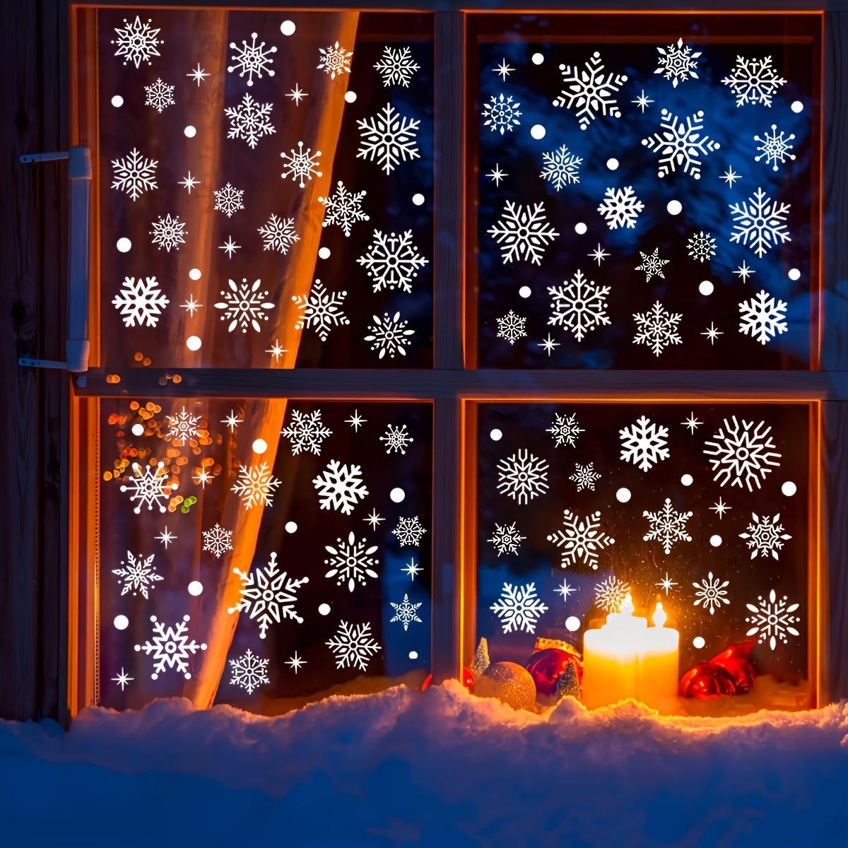 

Bohemian style snowflake window stickers - reusable static PVC Christmas and winter decorative stickers