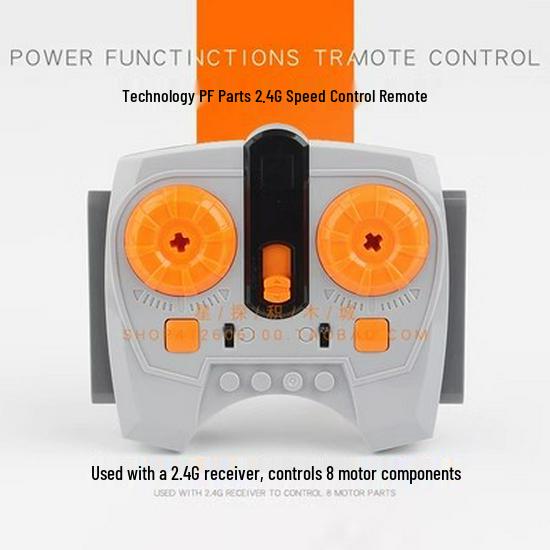 Remote Control High-Speed Motor & Battery Box for Lego Bricks with Black, Red, and Light Modifications