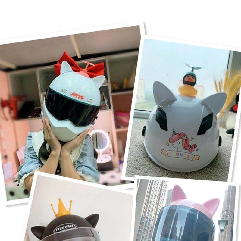 2pcs Universal Helmet Cat Ears Decoration Moto Electric Car Driving Styling Cute Cat Ears Stickers Decor Helmet Accessories