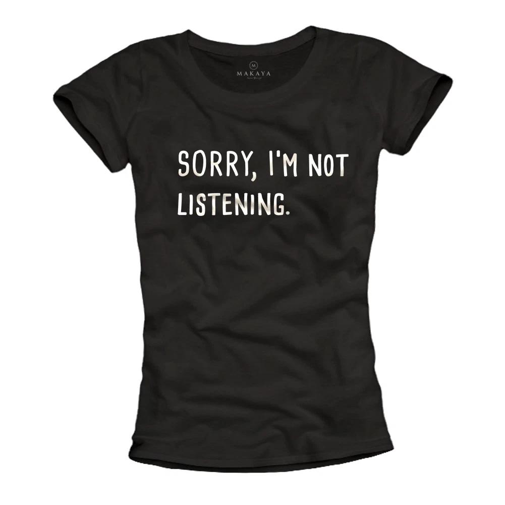 Funny Funny Sayings T-Shirt for Women Schoolgirls Black S-L- M