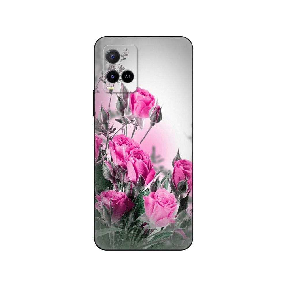 

Чехол для vivo Y21 2021, мягкий чехол для vivo Y21S Y33S, силиконовый чехол для задней панели телефона, черный чехол из ТПУ, 6,51 дюйма, розовый, аниме, космическая машина vivo Y33S