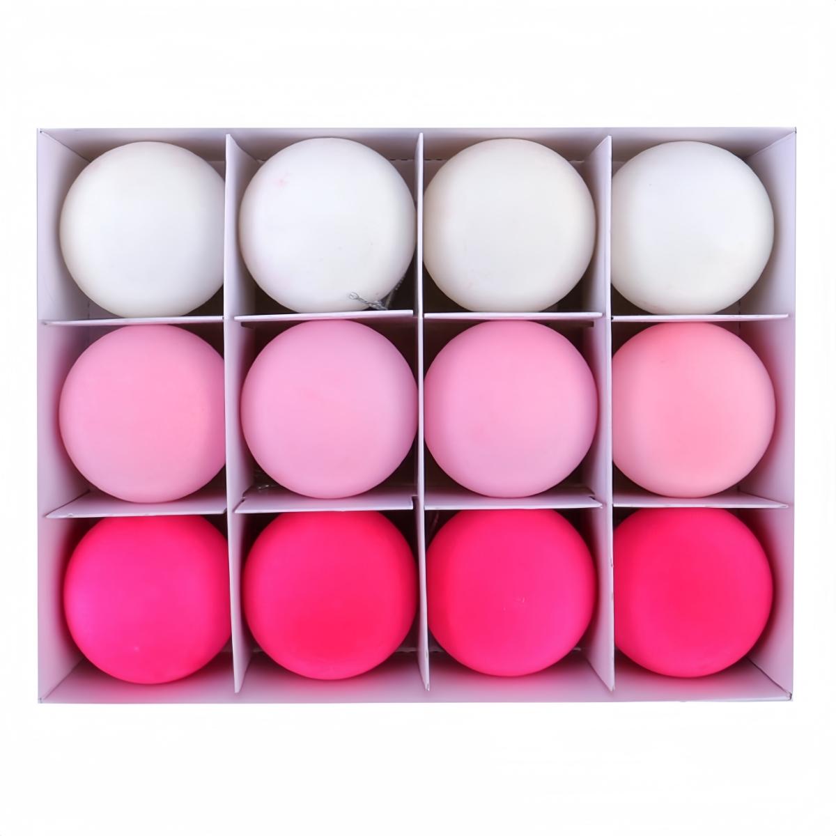 

Легкие новогодние шары, набор из 12 штук, для удобного подвешивания и демонстрации розовый