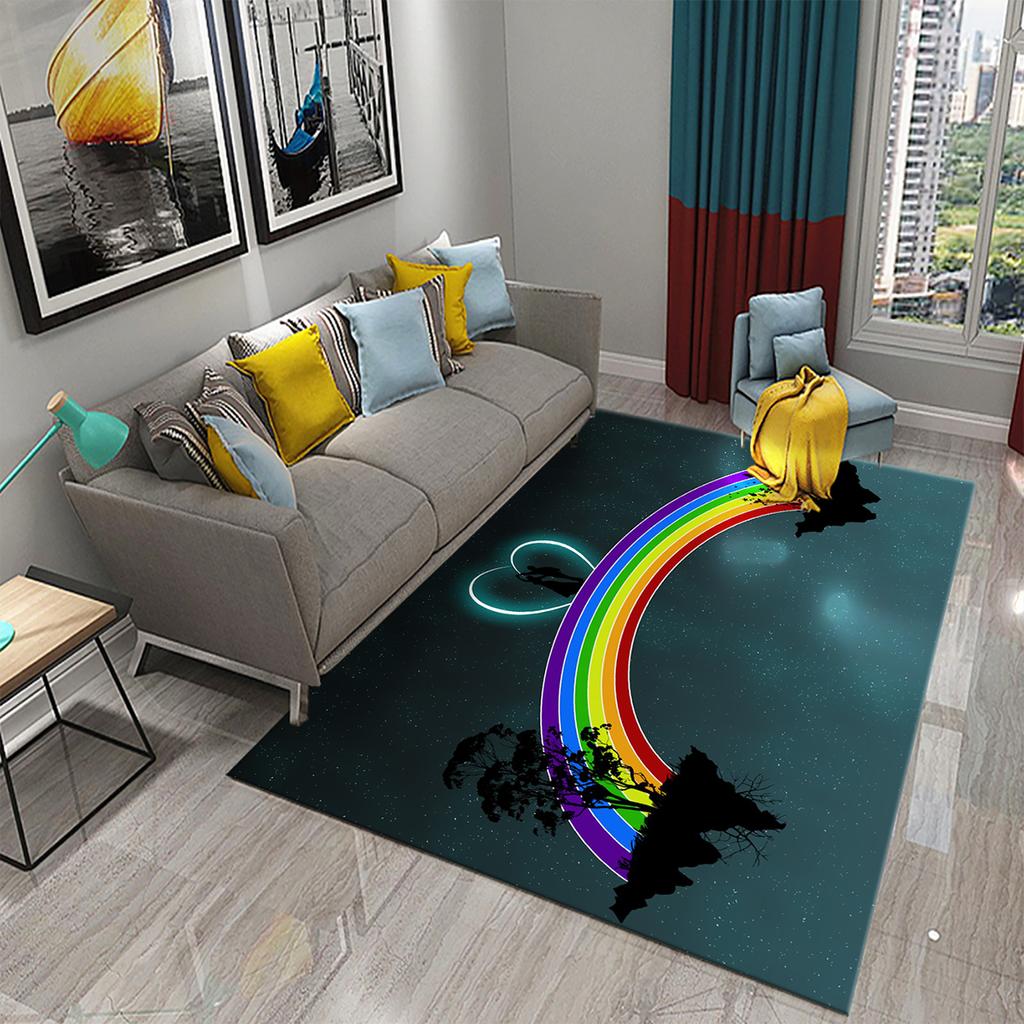 Colorful Rainbow Carpet for Bathroom Living Room Bedroom Kitchen Entrance Rug Soft Non-Slip Carpet Home Decoration Floor Mat