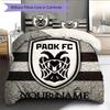 Benutzerdefinierter Name PAOK FC Muster Bettwäsche Bettdecke Set Heimdekoration Geschenk (1 Bettbezug + 2 Kissenbezüge (ohne Füllung))