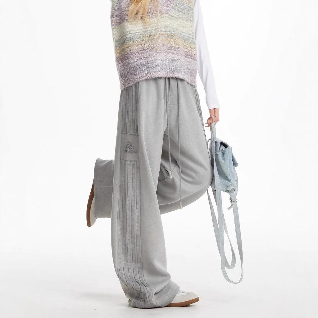 American Retro Stripe Sweatpants Women 2025 - Spring/Autumn Casual Wide Leg