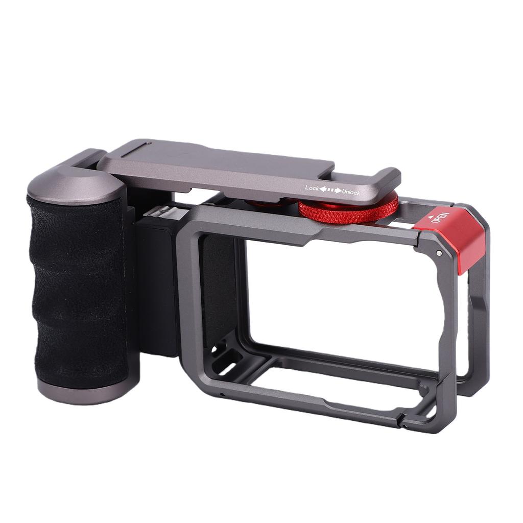 Camera Grip Holder Set Fit for DJI Osmo Action 6 Metal Action Camera Protective Frame with Shutter Key Screen Sunshade