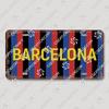 Football Club License Plate Tin Signs Retro Barcelona Milan Manchester Metal Poster Garage Bar Club Home Wall Decor