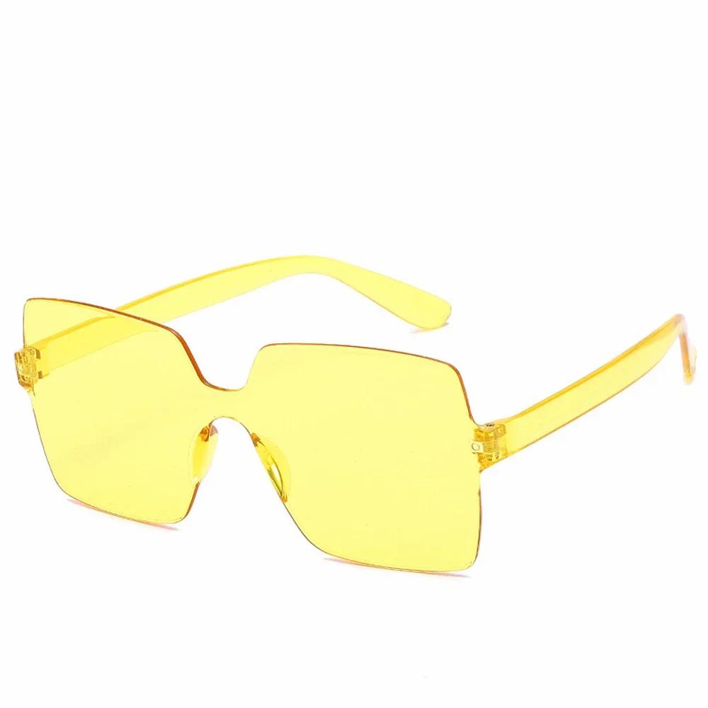 Fashion One-piece Frameless Sunglasses Women Candy-colored Sun Glasses Trendy UV Protection