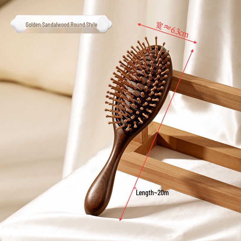 Scalp Meridian Wooden Handle Air Cushion Comb for Long, Curly, Dry/Wet Hair Styling