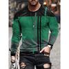 Vintage T-Shirt for Men Irregular Plaid Graphic T Shirts Round Neck Long Sleeve Tee Oversized Man Clothing Top Creative Clothing