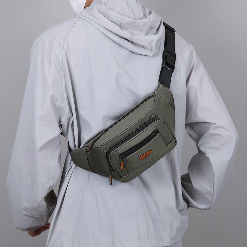Waist Bag Men's Lightweight Chest Bag Oxford Shoulder Crossbody Bag