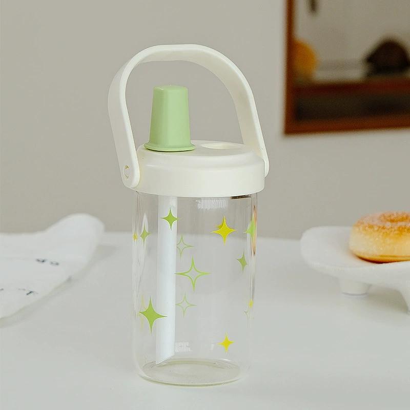 New Plastic Water Bottle With Straw Lid Portable Large Capacity Bubble Milk Tea Cups for Children Students Leak Proof Coffee Cup