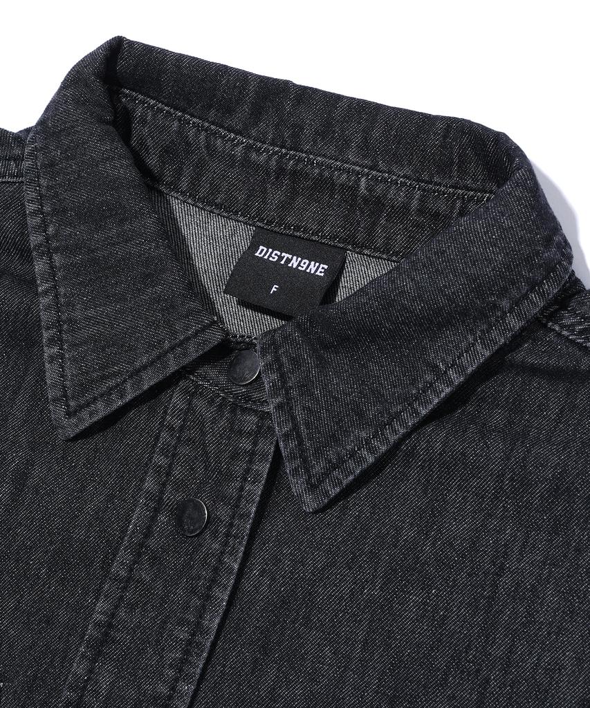 DISTN9NE Pocket Denim Long Sleeve Shirt Black (Lo3Yf684-076)