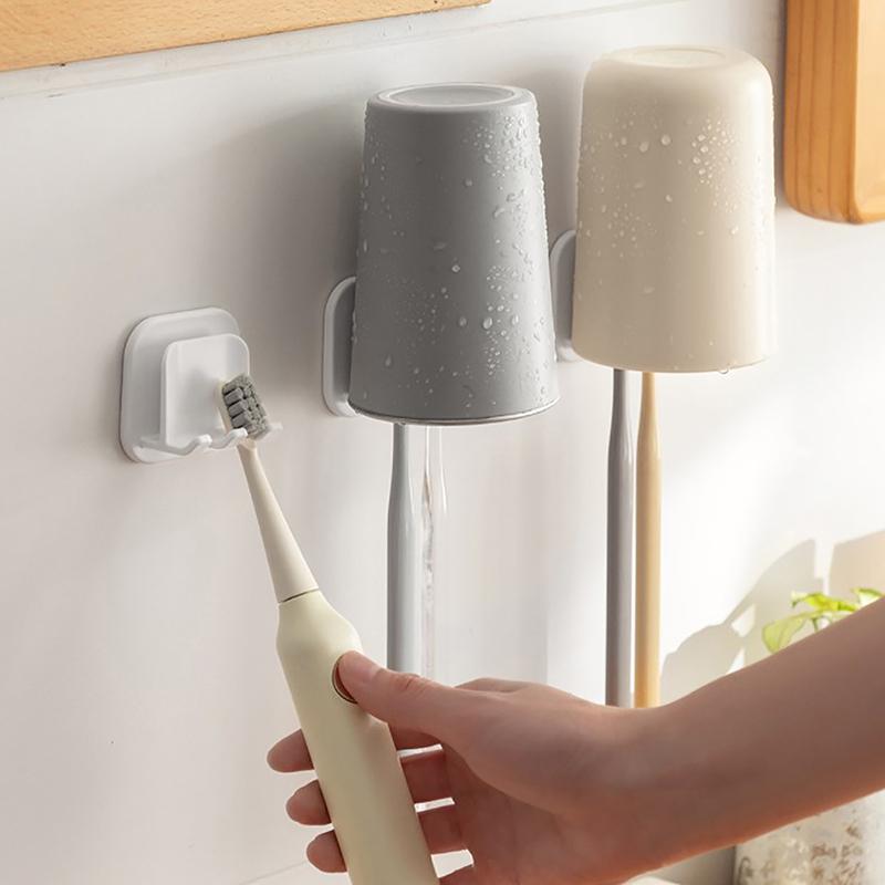 Toothbrush Holder Upside Down Cup Holder Abs Free Punching Seamless Wall-Mounted Wash Storage Rack Bathroom Accessories