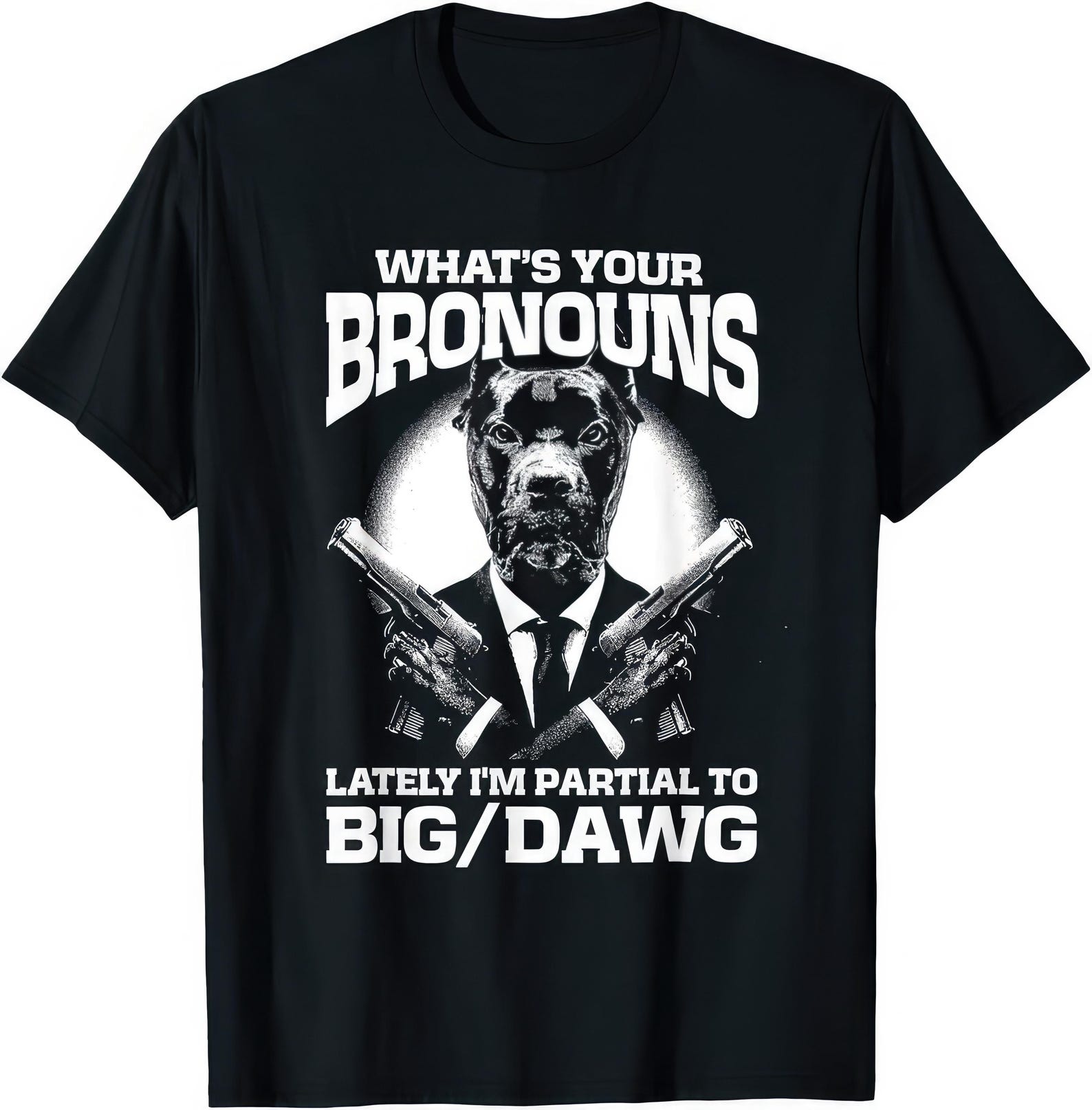 Big Dawg Pronouns T shirt, Funny Dog Graphic Tee M