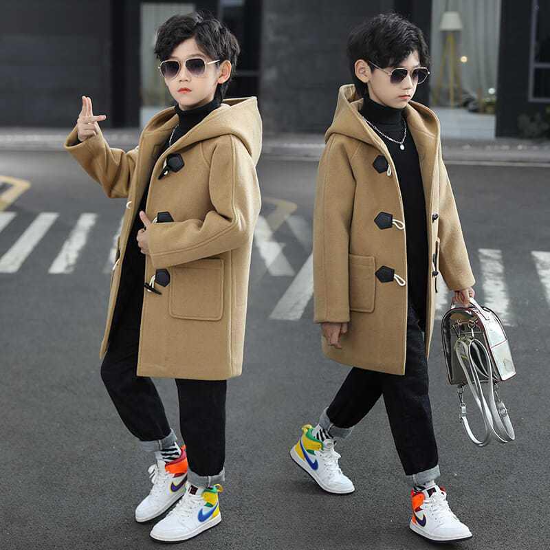 Boys' Woolen Coat 2025: New Autumn/Winter Cotton-Blend Korean Style Trendy Overcoat
