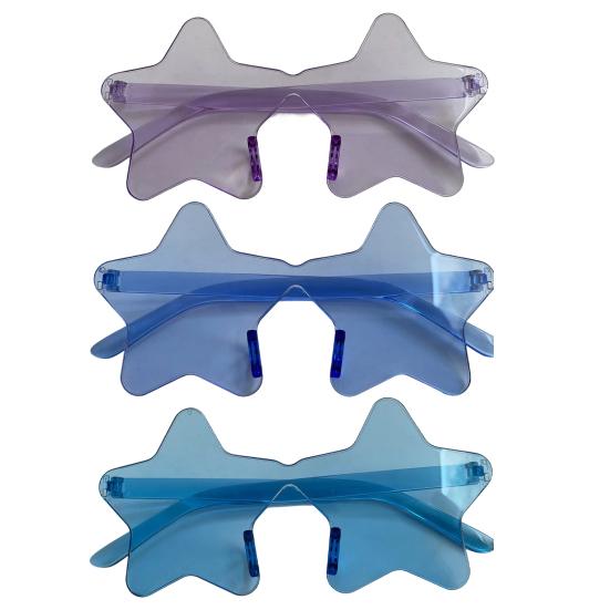 3 Star Trendy Sun Sunglasses Lightweight Pairs Frameless Glasses Fun Star Glasses G
