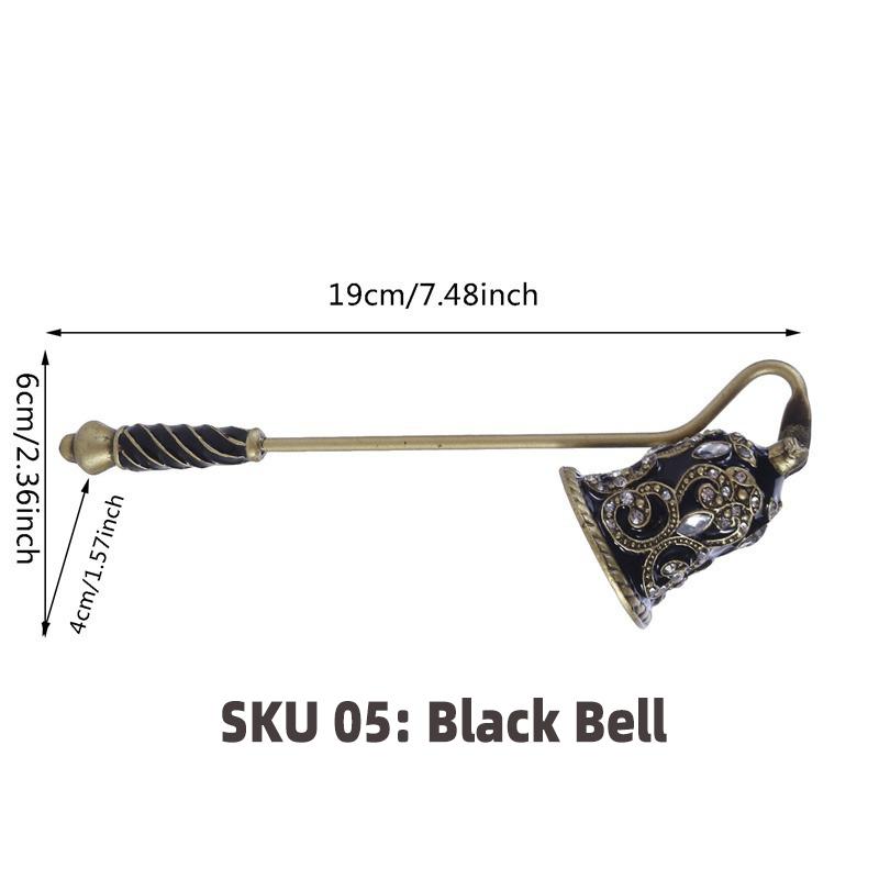 Vintage Candle Extinguisher Aromatherapy Enamel Diamond-encrusted Art Retro Long Handle Candle Snuffer Elegant Household Decor