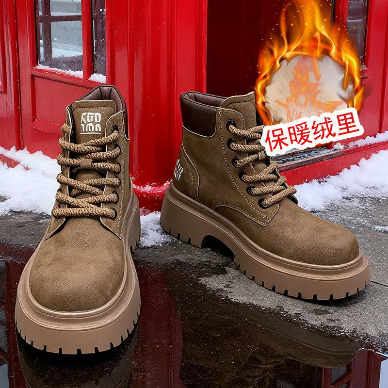 

Платформа Maillard нескользящие ботинки Мартина женские ботинки цвета ревеня осень и зима новые бархатные в британском стиле короткие ботинки 40