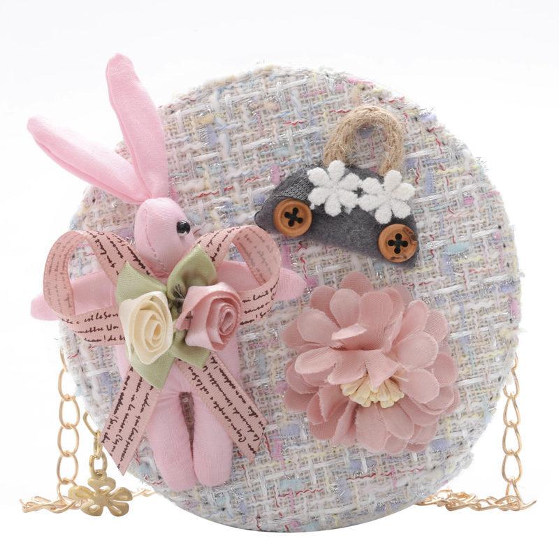 

Kids Fashion Bag Cute Side Crossbody Bags For Girls Linen Flower Hand Bag Toddler Purses And Handbags