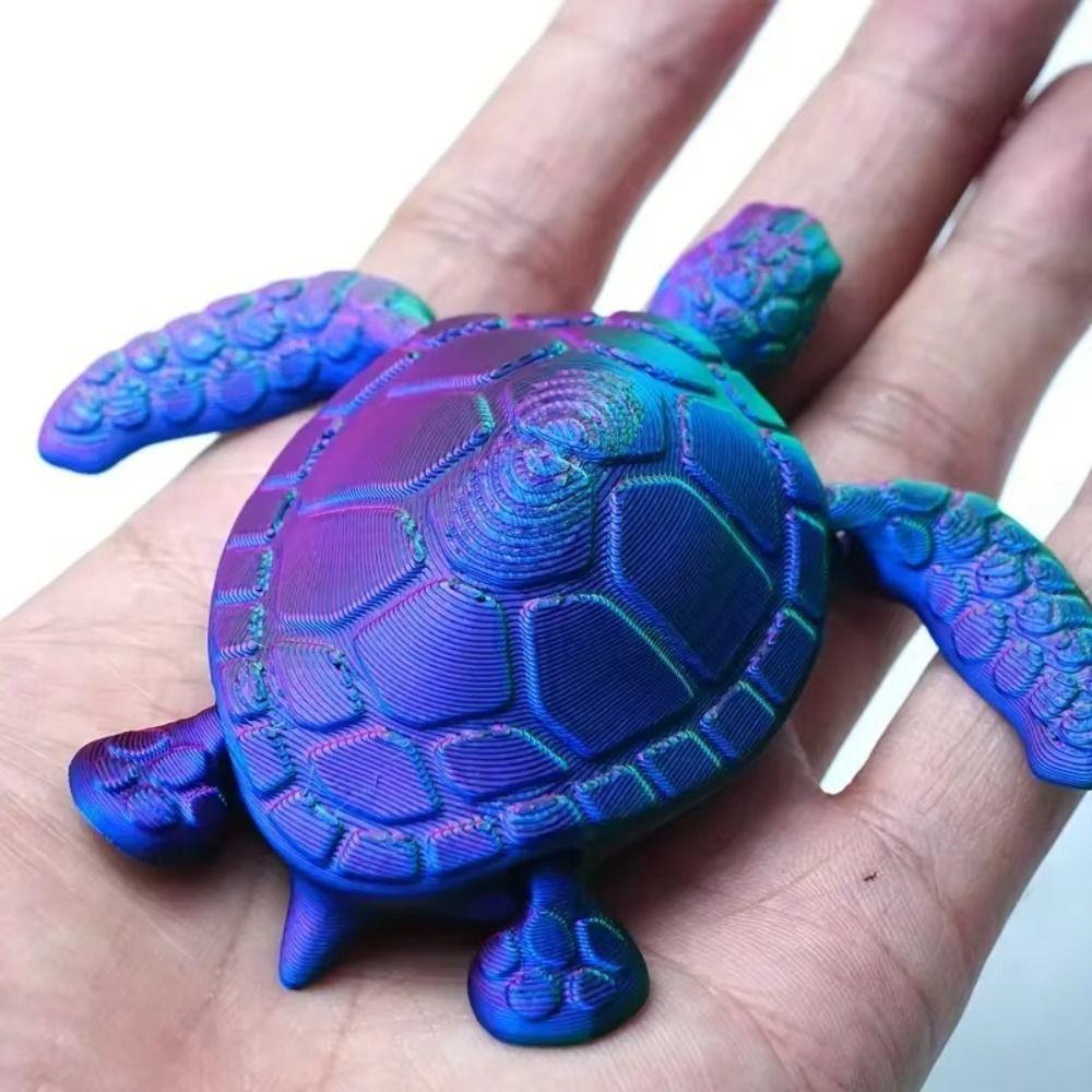 Cartoon 3D Printed Turtle Model Movable Sea Turtle Model Animal Figures  Creative Collection