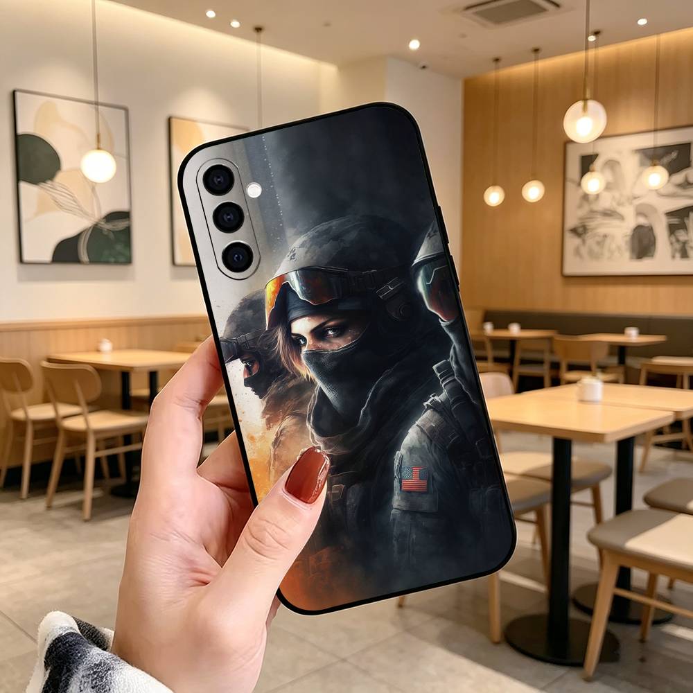 For Z-Rainbow S-Six S-Siege  Phone Case Black Silicone Soft For Samsung Galaxy A73,A72,A71,A70,A53,A52,A51