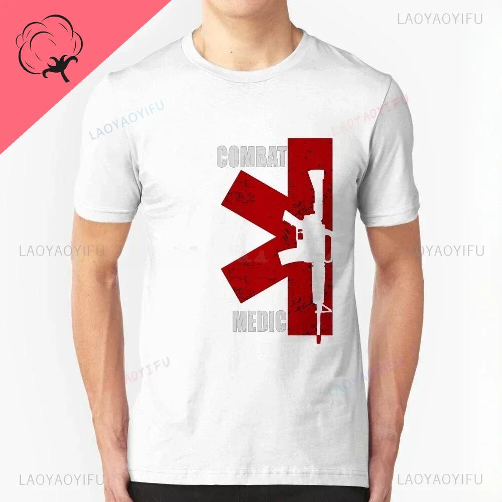 2024 Men Diy Print Combat Medic Us Army Veterans Day Veteran Men Clothing Anime Clothes Casual Aesthetic Graphic T Shirts Tops