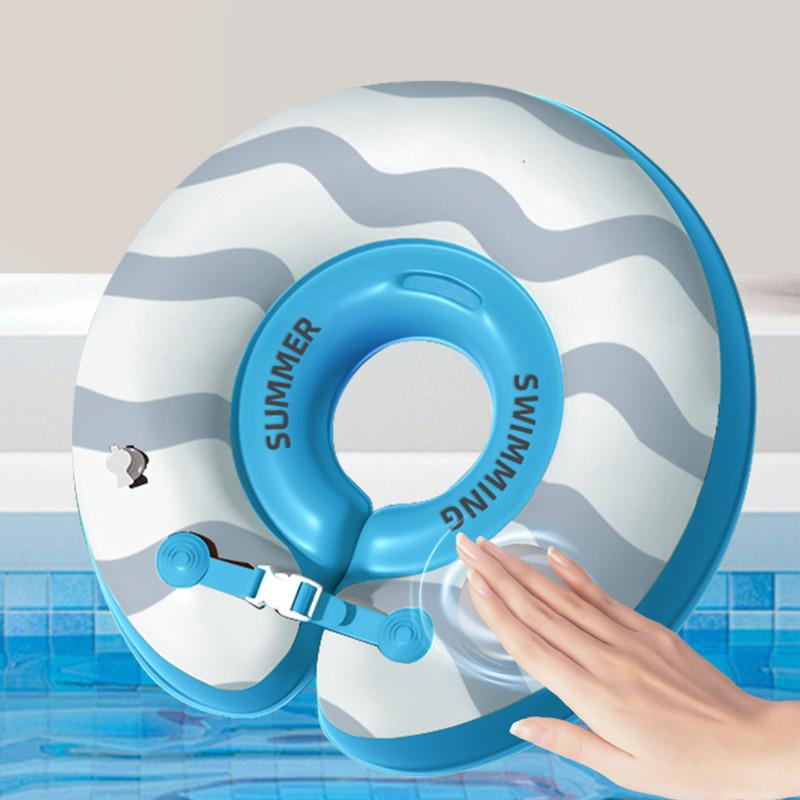 Children's Pvc Inflatable Neck Ring For Newborns Eco-friendly Baby Bath Collar Geometric Pattern Swim Water Activity