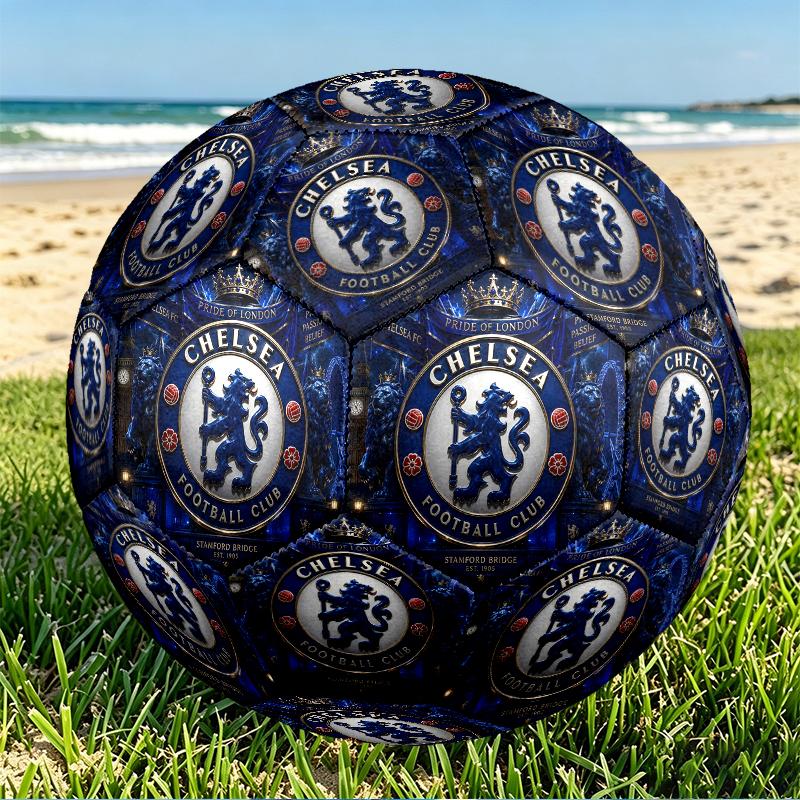 Chelsea F.C. Aufdruck Größe 5 Fußball, PU Abriebfester Fußball für Spieltraining und tägliches Üben, Geburtstagsgeschenk für Fußballfans