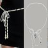 Bowknot Waist Chain Pearl Waist Strap Decorative Jewelry Thin Chain Waistband Dress Decoration