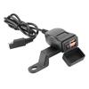 Motorcycle USB Power Adapter Dual Port 18W QC3.0 Fast Charging Port with Voltage Meter Rainproof 12V 24V DC Power for