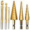 Heavy-Duty Multi-Function Step Drill Bit Suitable for Metal, Wood & Plastic - Titanium Chromium Cast Iron Drill Bits with One-Step Hole Expansion