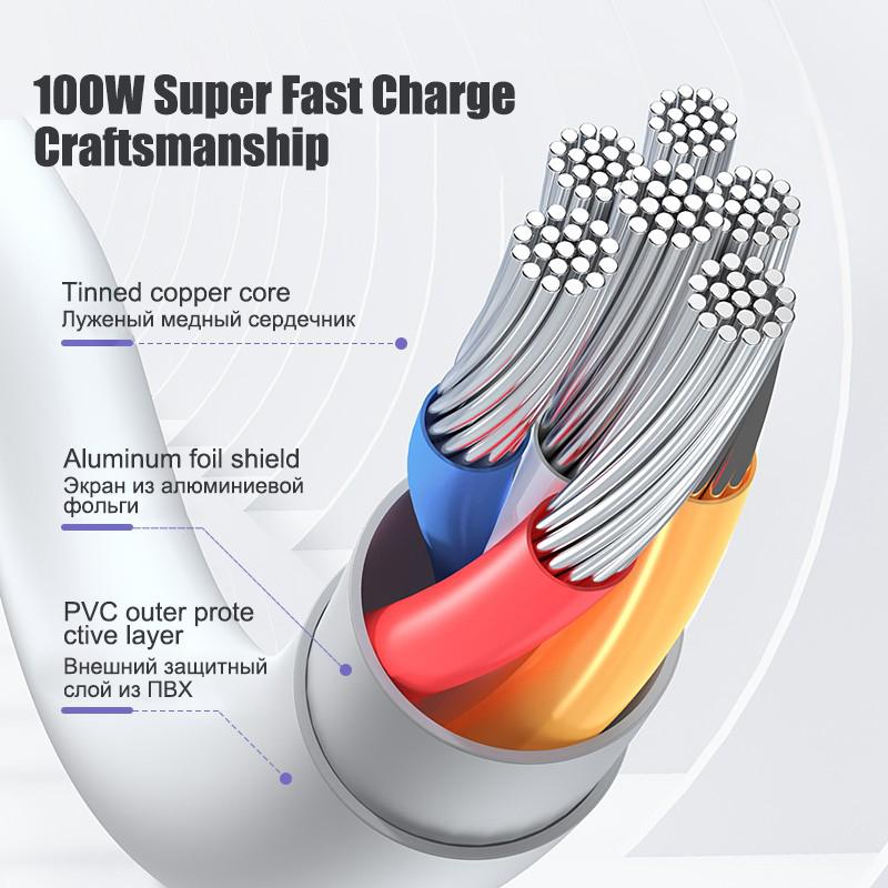 USB To Type C Cable For Xiaomi 13 Redmi Note 11 Samsung S22 Ultra Huawei P30 Pro Oneplus Fast Charging Charger Cable Accessories