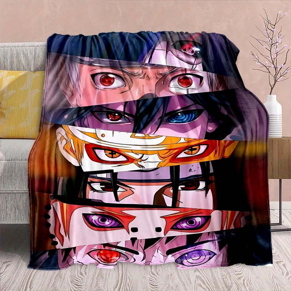 Naruto Anime Flannel Blanket - Soft Warm Perfect for Sofa, Bedding Camping Travel Office Home Decor -QJY
