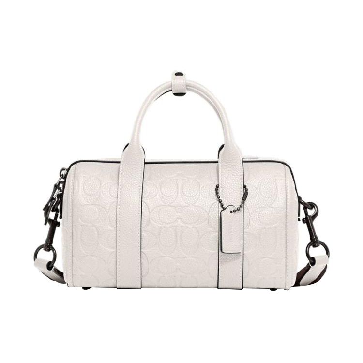 

Coach Gotham 24 Zipper Boston Bag Leather Shoulder Crossbody Handbag Medium Men handbags White CH721-CHK Basic Set (Bag+Dust Bag)