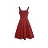 Elegant Red Hepburn Style Spaghetti Strap A-line Dress for Women - Summer 2026 Collection